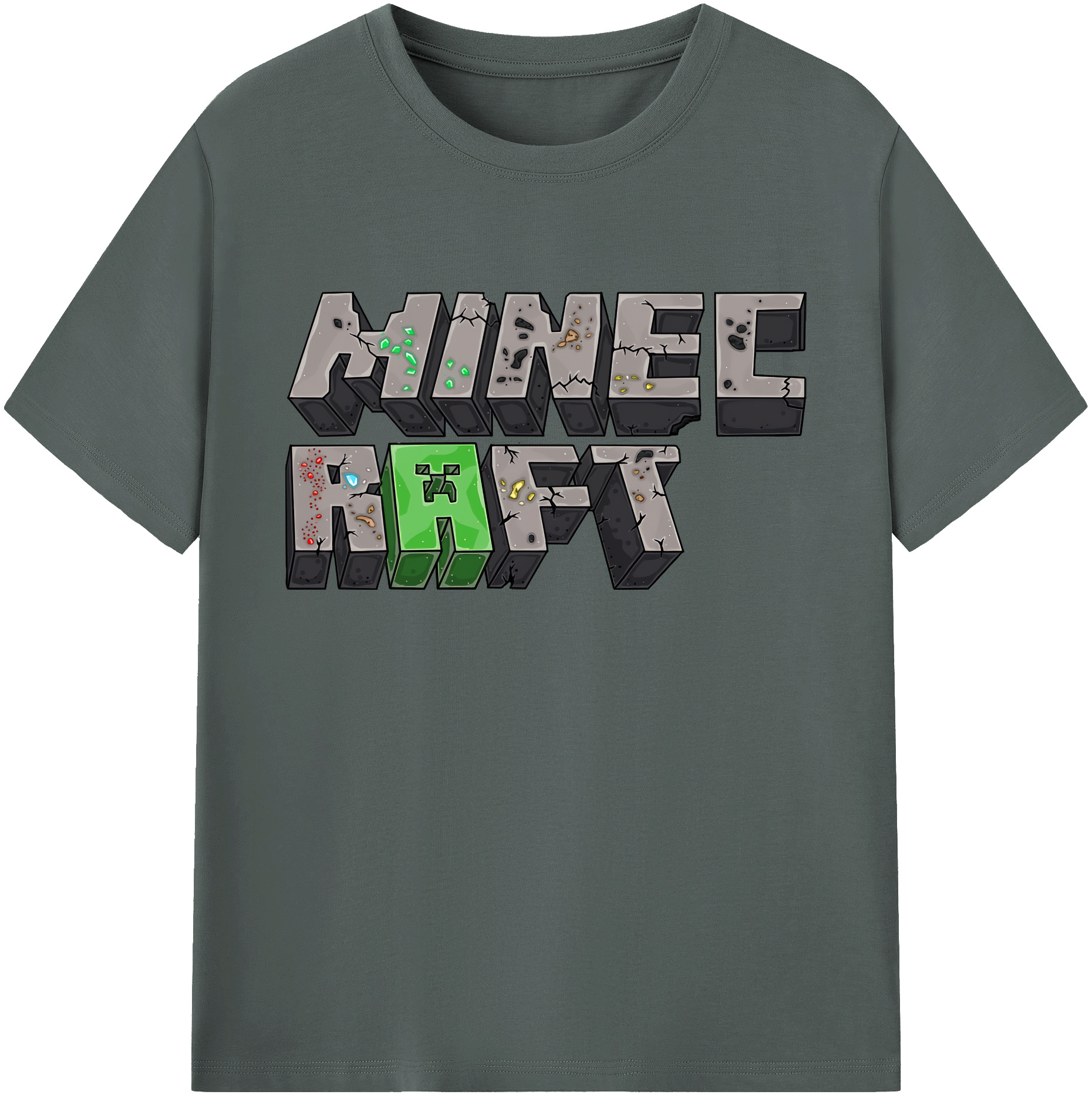 （画像用） マインクラフト ブロックの世界 Minecraft MC Block world 綿100％ メンズ半袖Tシャツ｜肌触りやわらか＆通気性